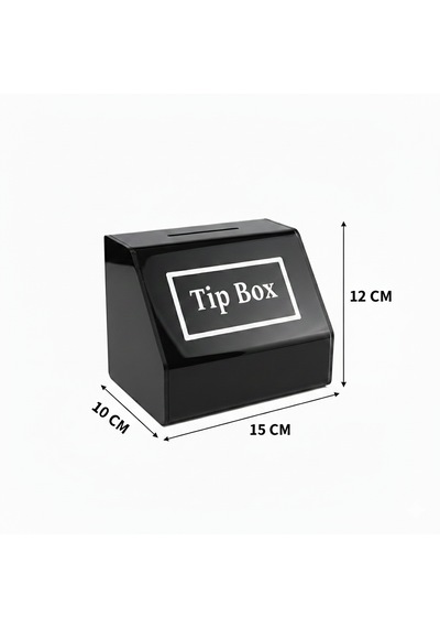Kilitli Tip Box Bahşiş Kutusu Siyah Pleksi 1