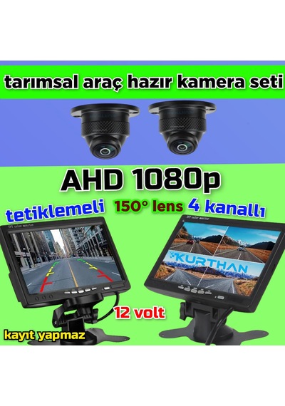 7''ekran + 2 Adet 150'' Ahd 1080p Ultra Mini Kamera Kayıt Yapmaz
