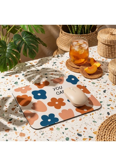 Tabloe You Can Yazılı Desenli Mouse Pad - 23x19 Cm - Kaydırmaz Tabanlı Kaliteli Mousepad Çok Renkli
