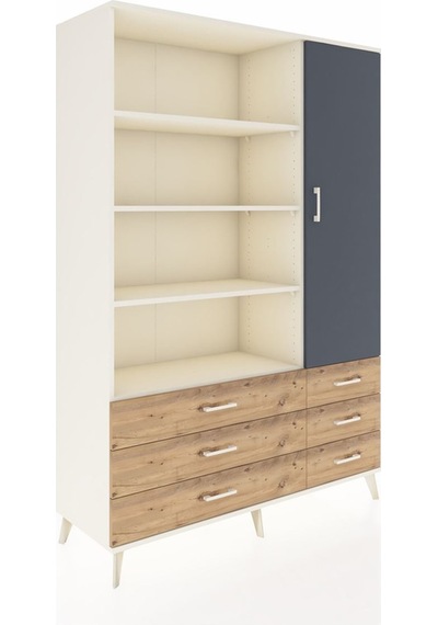 Hyperion Dolap 8 Raflı 6 Çekmeceli Tek Kapaklı 132x44x195 Aytaşı-antrasit/çam Antrasıt/atlas Çam Hyperion Dolap 8 Raflı 6 Çekmeceli Tek Kapaklı 132x44x195 Aytaşı-antrasit/çam Antrasıt/atlas Çam