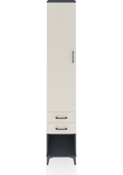 Hyperion Dolap 3 Raflı 2 Çekmeceli Tek Askılı 44x44x243 Antra... Antrasit