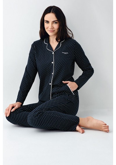 Pierre Cardin Kadın Lacivert Gömlek Pijama Lacivert