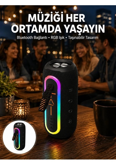 Hubrendy Tekno Bluetooth Hoparlör Usb Şarjlı Uzun Pil Ömrü Android Ve İos Uyumlu Renkli Yeni Nesil