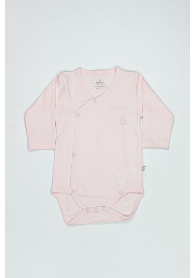 Bistyle Organik Natural Basic Style Kruvaze Uzun Kol Body Bs17102 Pembe