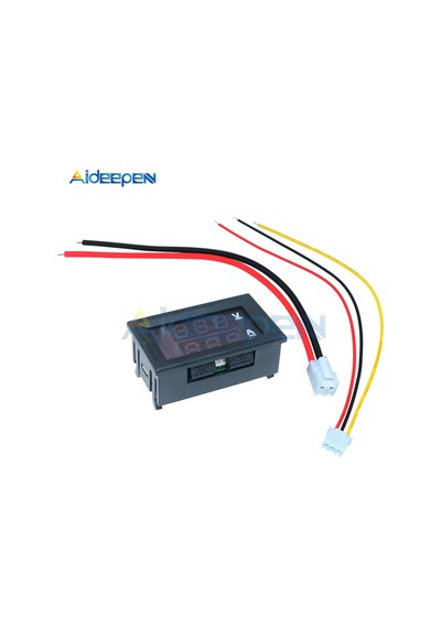 Kırmızı Mavi 10a-0.28 "mini Dijital Voltmetre Ampermetre Dc 100v 10a 50a 100a Panel Amp Volt Gerilim Akım Ölçer Test Cihazı Çift Led Ekran 3 Bit