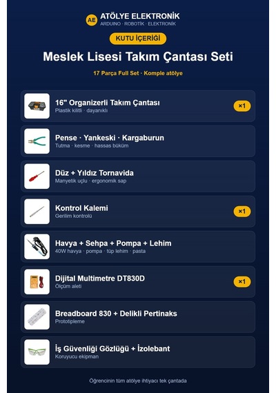 Meslek Lisesi Takım Çantası Seti - 18 Parça Full Set
