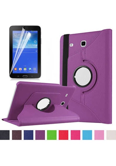 Galaxy Tab 3 Lite 7.0 T110 Uyumlu Zore Dönebilen Standlı Kılıf-mor Tablet Kılıfı
