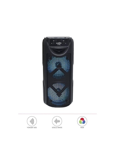 1550 Rgb Ledli Taşınabilir Bluetooth Radyolu Hoparlör Parti Speaker