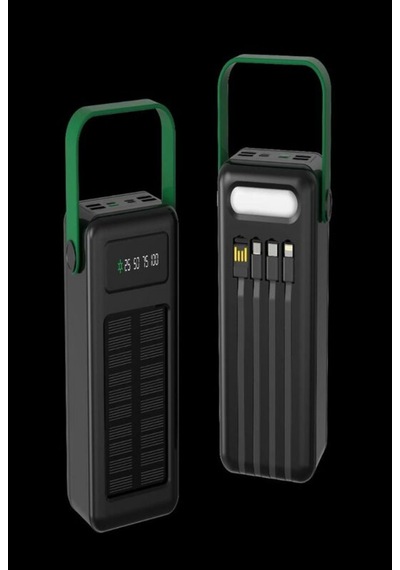 Green Lion Solar Max 50000mah Güneş Panelli Powerbank Siyah Taşınabilir Şarj Cihazları