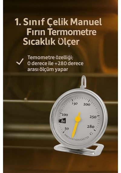 1. Sınıf Çelik Manuel Fırın Termometre Sıcaklık Ölçer Th232