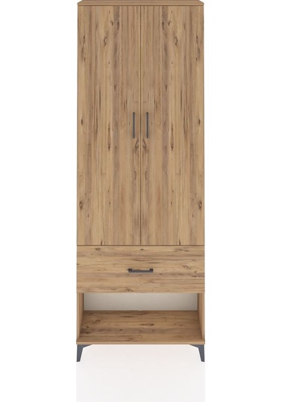 Arges Dolap Tek Raflı Tek Çekmeceli Tek Askılı 88x30x243 Çam-çam Atlas Çam
