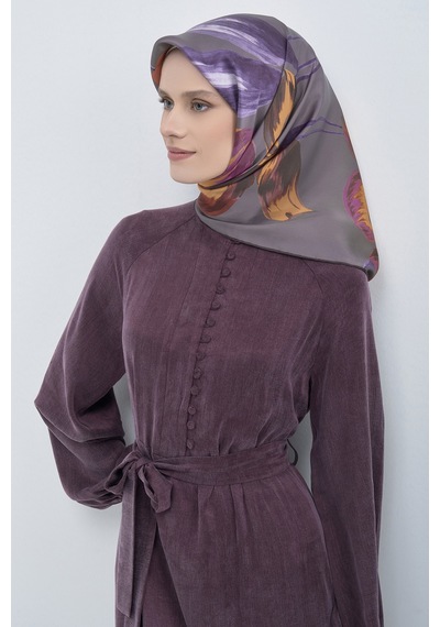 Armine Saf İpek Sura Eşarp-2026 İlkbahar-yaz- 95060d Füme