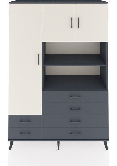 Hyperion Dolap 8 Raflı 6 Çekmeceli 3 Kapaklı 132x44x195 Antrasit-aytaşı/antrasit Aytası/antrasıt Hyperion Dolap 8 Raflı 6 Çekmeceli 3 Kapaklı 132x44x195 Antrasit-aytaşı/antrasit Aytası/antrasıt
