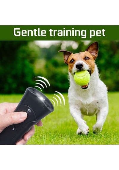 Sones Led El Feneri Ultrasonik Köpek Kovucu Taşınabilir Köpek Eğitmeni, Renk: Tek Başlı Siyah