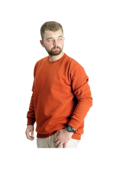 Mode Xl Büyük Beden Erkek Sweat Bis. Yaka Basic 20131 Tarçın 001