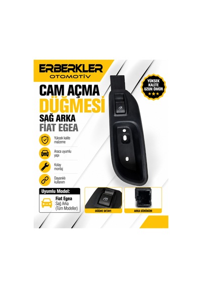 Cam Açma Düğmesi Sağ Arka Fiat Egea - Erb2216