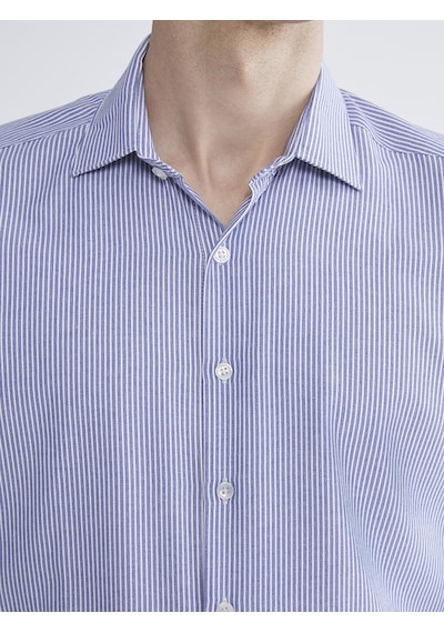 Lcw Busıness Lacivert Slim Fit Uzun Kollu Çizgili Erkek Gömlek