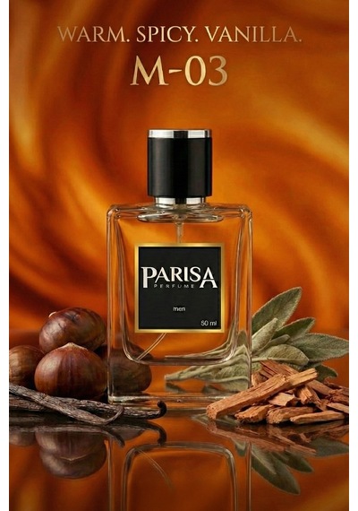 M-03 Strong Man Edp 50 Ml - Kestane & Vanilya Notalı Sıcak Baharatlı Karizmatik Erkek Parfümü Prsm03 Odunsu