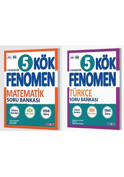 Fenomen Okul 2025 5. Sınıf Matematik + Türkçe Kök Soru Seti 2 Kitap Güncel Müfredat