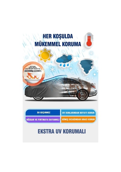Siyah, Focus Sedan 2007 - 2010, Araba Brandası, Oto Örtüsü, Araba Çadırı Siyah