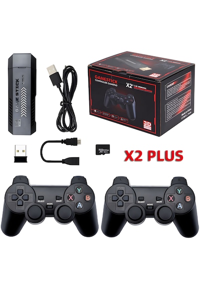 X2 Plus Game Stick Güncellenmiş Sürüm Oyun Kartı İyileştirilmiş, Retro i Oyun Konsolu