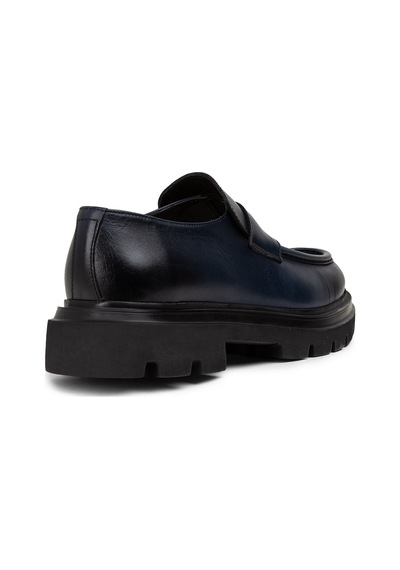 Deery Hakiki Deri Lacivert Erkek Loafer Ayakkabı - 01980mlcve01 Lacivert