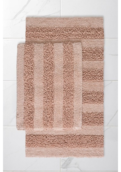 Macaroni 2'li Pamuk Banyo Paspas Seti Yumuşak Dokulu Pudra Yıkanabilir 60x100 + 60x50cm, Mx001p