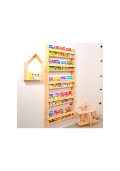 Markaawm Çocuk Odası Eğitici Montessori Kitaplık Mobilya Raf Duvar Rafı 5 Çok Renkli