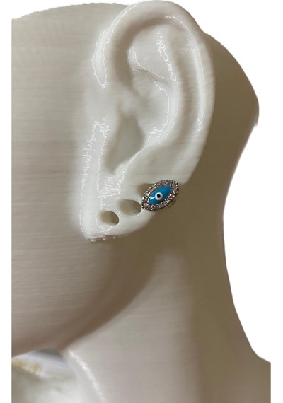Mavi Göz Nazar Boncuğu Tragus Piercing Renkli
