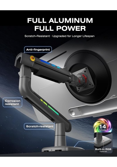 Nb F5-gaming, 32-60inch 2-20 Kg Rgb Aydınlatma Profesyonel Oyuncu Monitör Standı