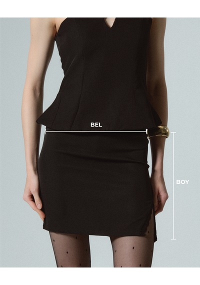 Buly Dantelli Mini Etek Siyah