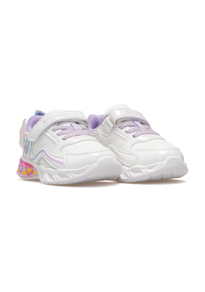 BUCKHEAD Berry Kız Çocuk Hafif Işıklı Sneaker Spor Ayakkabı 25k Buck3046 Beyaz Beyaz