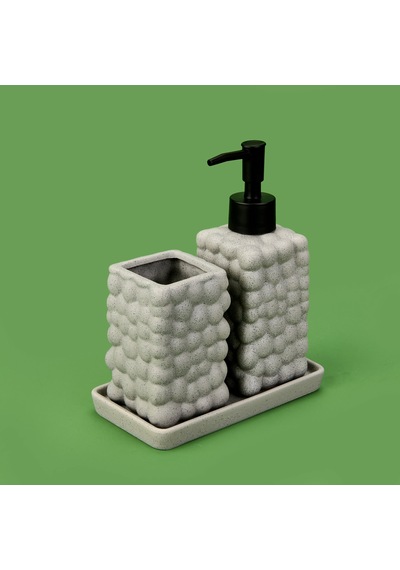 Bath 2'li Stantlı Banyo Aksesuar Seti - Gri Çok renkli