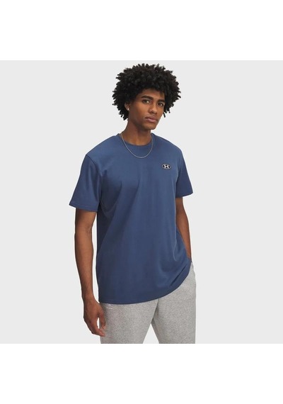 Under Armour Heavyweight Left Chest Patch Erkek Mavi Polo Yaka Tişört