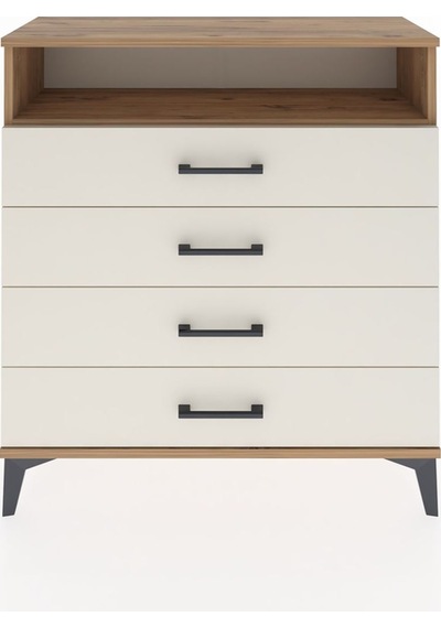 Arges Şifonyer Tek Raflı 4 Çekmeceli 88x30x96 Çam-aytaşı Çam