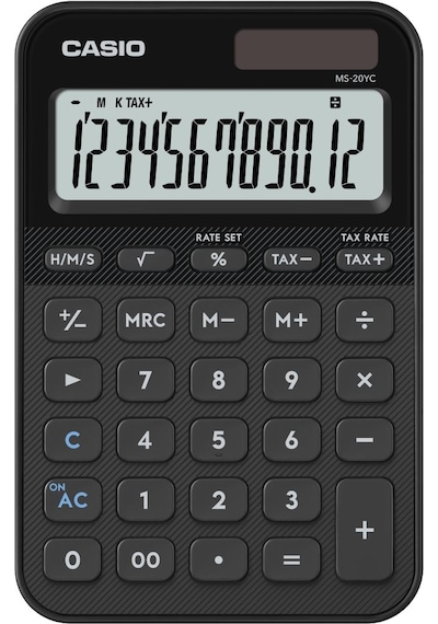 Casio Ms-20yc-bk-w-dp Hesap Makinesi Desktop Gri - Siyah