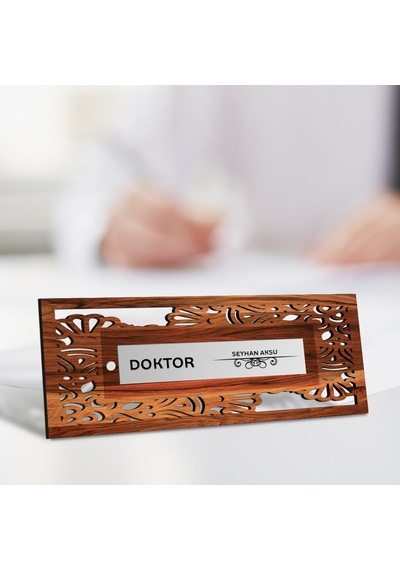 Kişiye Özel Mesleki Doktor Ahşap Masa İsimliği model L7