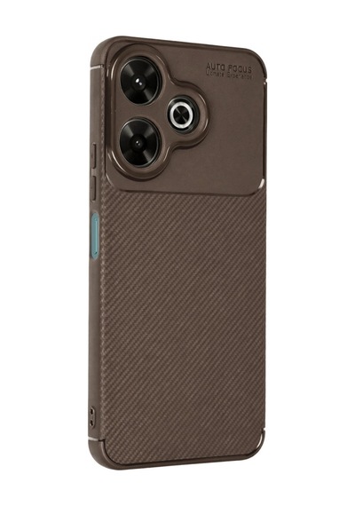 Xiaomi Redmi 13 4g Kılıf Auto Focus Karbon Kapak - Kahverengi