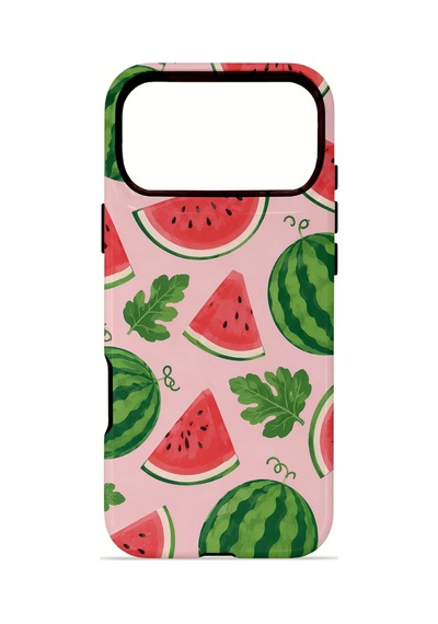 Apple iPhone Uyumlu 17 Pro Max Vorian Çift Katmanlı Magsafe Kılıf Watermelon Garden Party