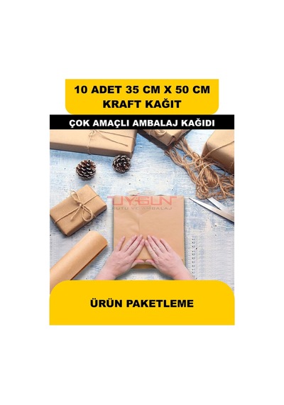 10 Adet 35cm X 50cm 100 Gr. Baskısız Kraft Kağıt, Hediye Ürün Paketleme, Oto Paspası, Çocuk Etkinlikleri
