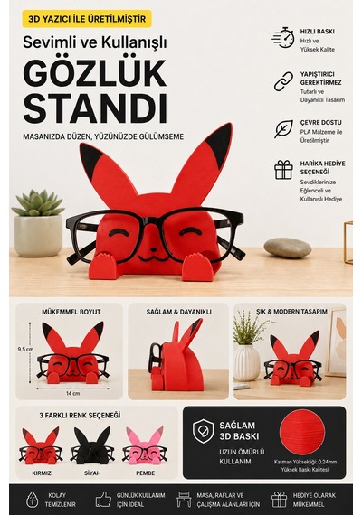 3d Baskı Gözlük Standı Dekoratif Masaüstü Gözlük Tutucu 71756601
