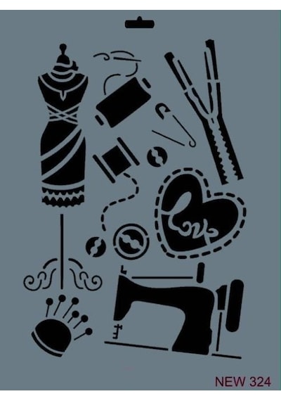 Rich New Seri N-324 Stencil 35x25 Cm - Elwm-287567 Renkli