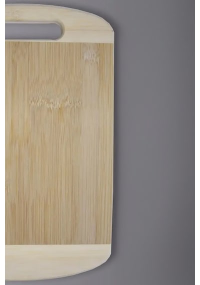 Bambu Oval Kenarlı Büyük Boy Kesim Panosu - Bambu Kesim Tahtası 26 X 36 Cm Kesme Tahtası Kahve