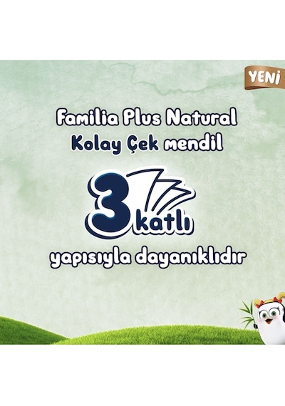 Familia 450 Adet 3 Paket Plus Natural Çek Al Mendil 150li 3 Paket X 150 Yaprak