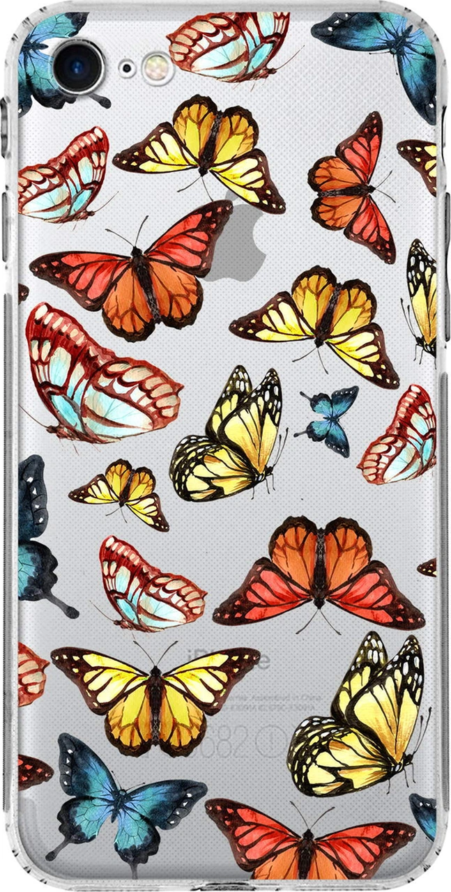 Apple Uyumlu iPhone 7 İle Water Color 2 Kamera Korumalı Şeffaf Kılıf
