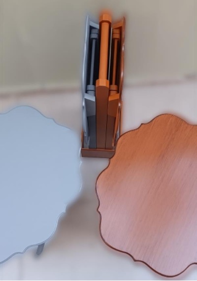 1448bng90089çanta Zigon St Sehpa Yonca Model Ahşap Mdf Ceviz-gri Renk Uyum Kutu Sevk El Yapım