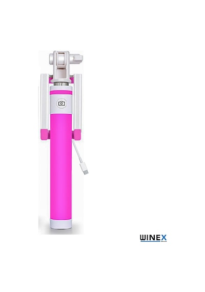 Winex SR342 Katlanabilir Type-C Selfie Stick Çubuğu Pembe