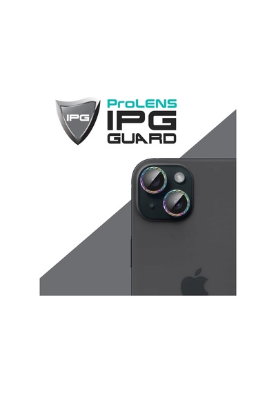Apple iPhone Uyumlu 14 / 14 Plus İçin Ipg Prolens Kamera Lens Koruyucu Elmas Kesim Çerçeveli, Kırılmaz Cam Çok Renkli