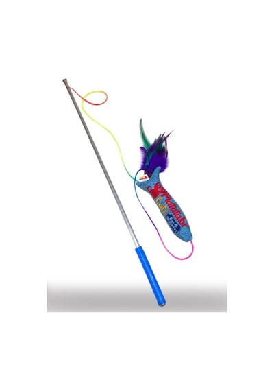 Matatabi Cats Jr.fish Sesli, Tüylü Peluş Kedi Oltası 50 Cm Kedi Oyuncağı Kedi Nanesi/otu İçermez Al.saplı