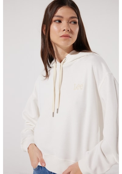 Lee Loose Fit Rahat Kesim Kapüşonlu Yaka Ekru Sweatshirt L53PSR104 Ekru